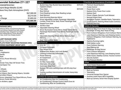 Used 2023 Chevrolet Suburban Z71 w/ Luxury Package AWD/4WD image 11
