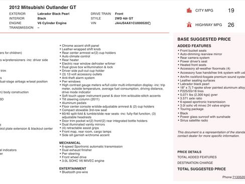 Used 2012 Mitsubishi Outlander GT FWD image 5