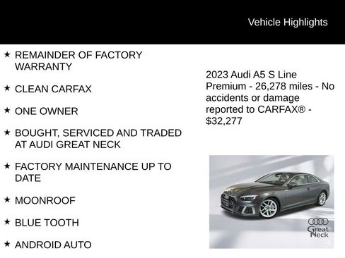 Used 2023 Audi A5 2.0T Premium w/ Convenience Package AWD/4WD image 9