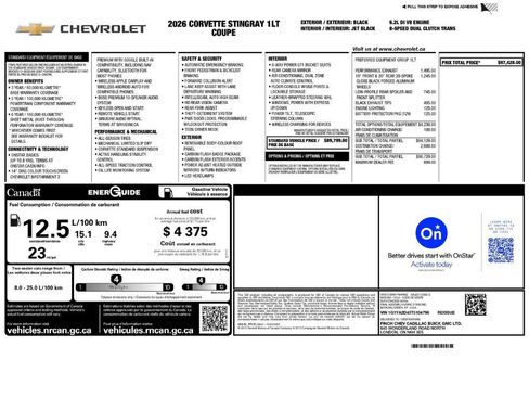 Used 2026 Chevrolet Corvette Stingray Coupe w/ Battery Protection Package RWD image 2
