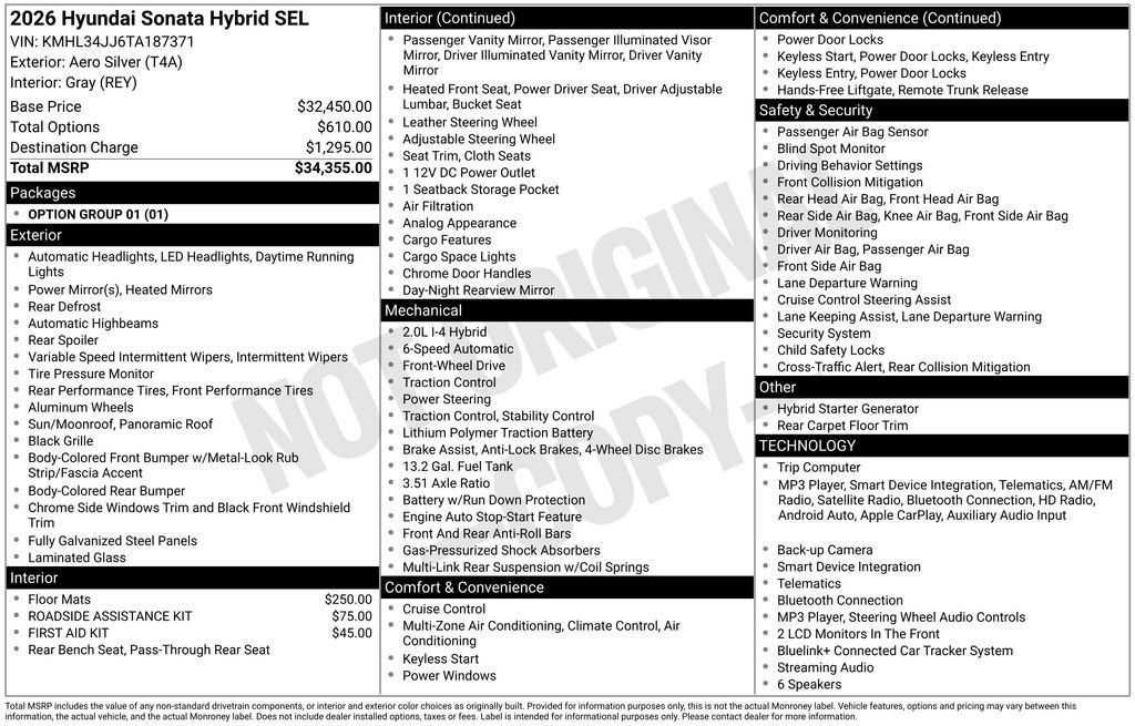 New 2026 Hyundai Sonata SEL FWD image 6