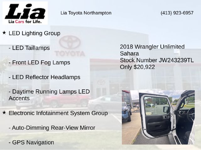 Used 2018 Jeep Wrangler Unlimited Sahara AWD/4WD image 7
