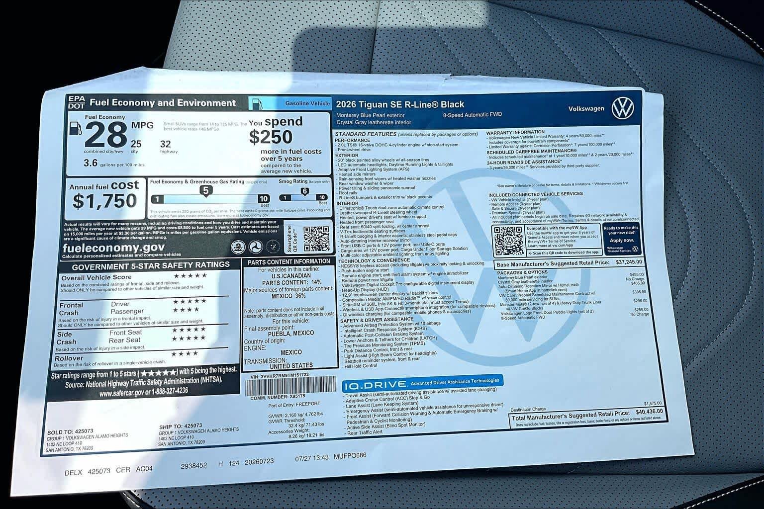 New 2026 Volkswagen Tiguan SE R-Line FWD image 22