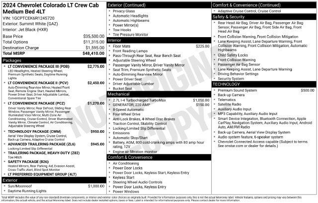 Used 2024 Chevrolet Colorado LT w/ LT Convenience Package III AWD/4WD image 7