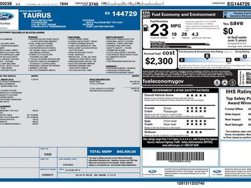 Used 2014 Ford Taurus Limited w/ Equipment Group 301A image 19