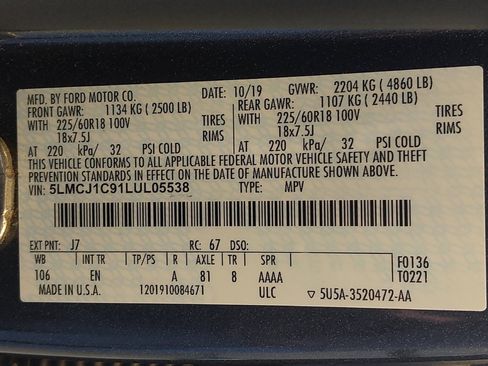 Used 2020 Lincoln Corsair FWD w/ Equipment Group 101A image 33