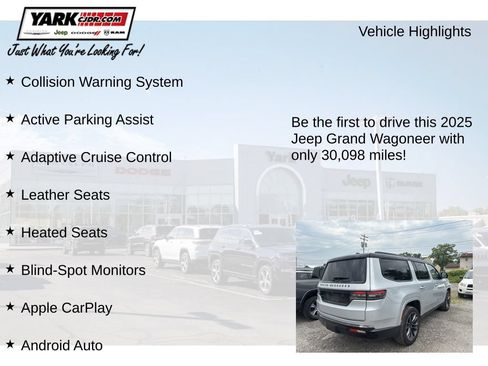 Certified 2025 Jeep Grand Wagoneer Series III w/ Quick Order Packagew 28T AWD/4WD image 13
