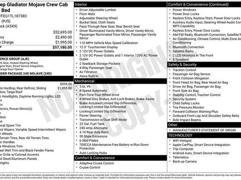 New 2026 Jeep Gladiator Mojave AWD/4WD image 29
