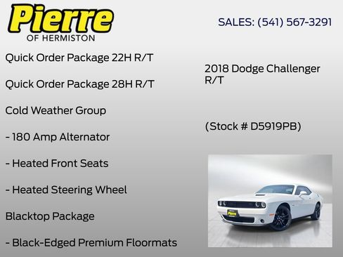 Used 2018 Dodge Challenger R/T w/ Blacktop Package RWD image 6