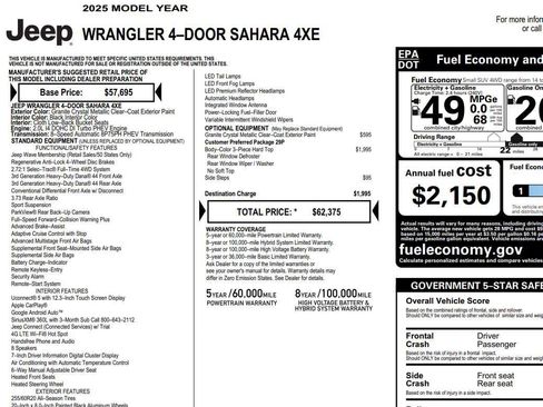Used 2025 Jeep Wrangler Unlimited Sahara AWD/4WD image 2