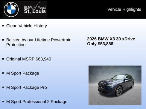 Used 2026 BMW X3 xDrive30i w/ Premium Package AWD/4WD image 7