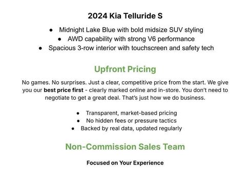 Used 2024 Kia Telluride S w/ S Sunroof Package AWD/4WD image 3