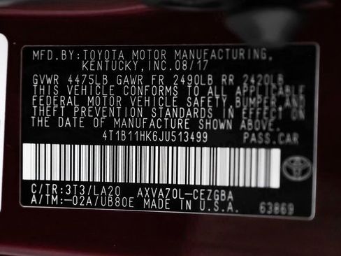 Used 2018 Toyota Camry XLE FWD image 52