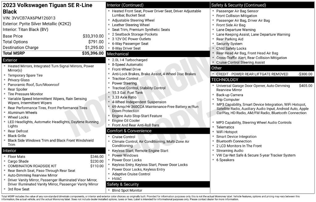 Certified 2023 Volkswagen Tiguan SE R-Line FWD image 10