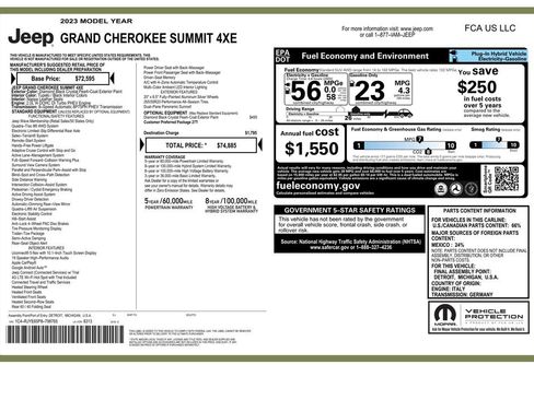 Used 2023 Jeep Grand Cherokee Summit AWD/4WD image 3