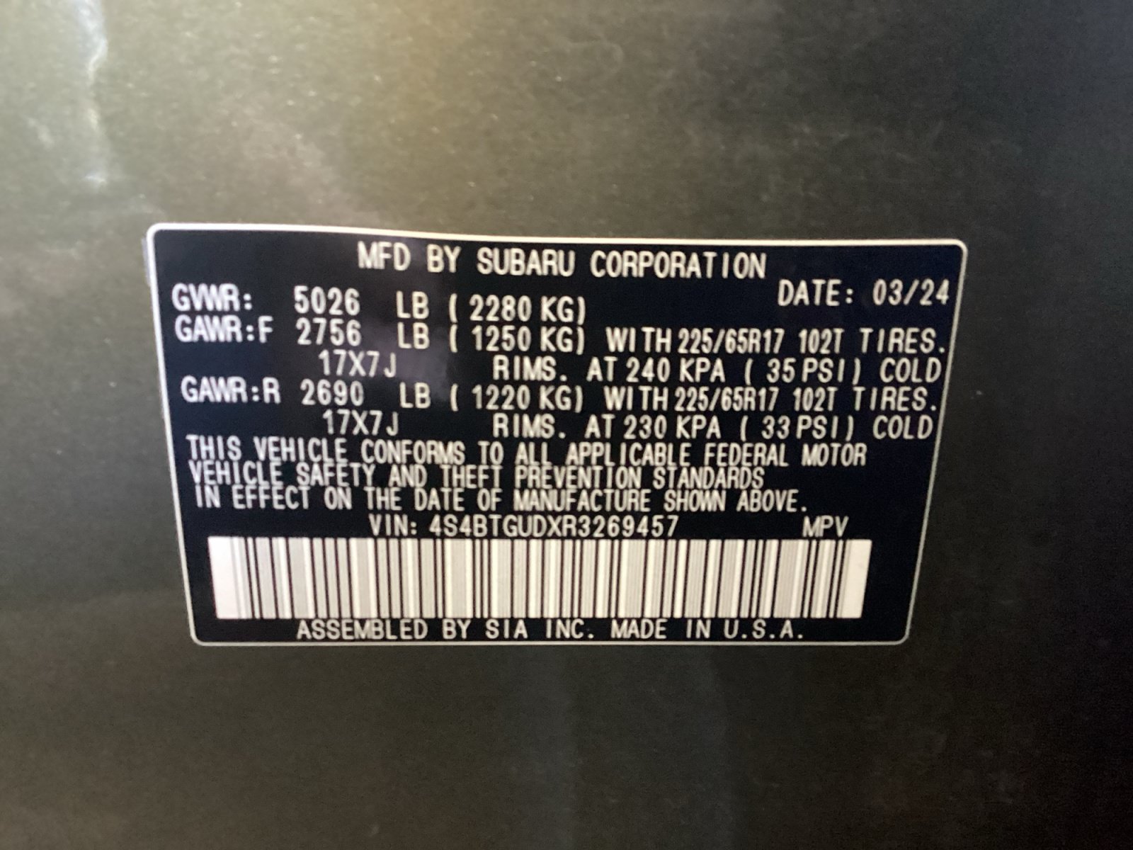 Certified 2024 Subaru Outback Wilderness AWD/4WD image 16