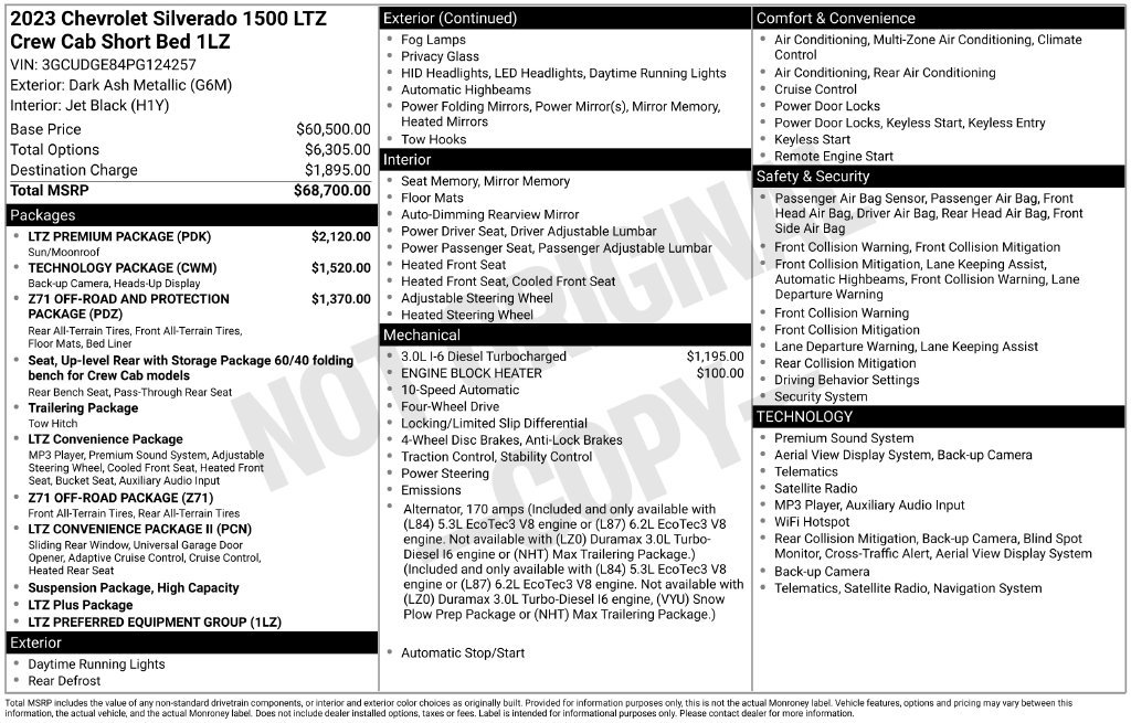 Used 2023 Chevrolet Silverado 1500 LTZ w/ LTZ Premium Package AWD/4WD image 2