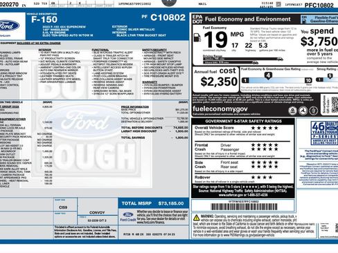 Used 2023 Ford F150 Lariat w/ Equipment Group 502A High image 29