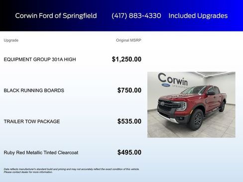 New 2025 Ford Ranger XLT w/ Equipment Group 301A High image 5