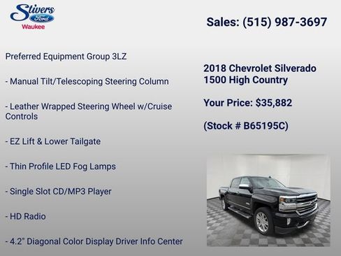 Used 2018 Chevrolet Silverado 1500 High Country AWD/4WD image 14