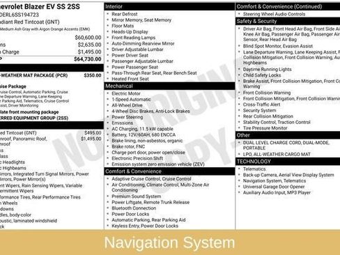 Used 2025 Chevrolet Blazer EV SS w/ LPO, All-Weather Mat Package image 7