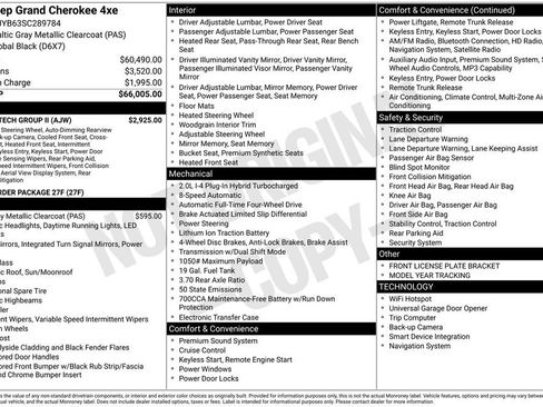 New 2025 Jeep Grand Cherokee Limited 4xe w/ Luxury Tech Group II image 5