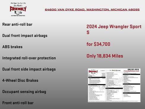 Used 2024 Jeep Wrangler Sport S image 7