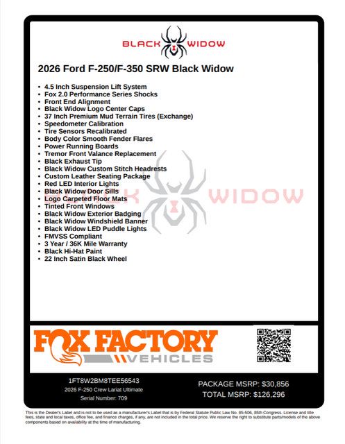 New 2026 Ford F250 Lariat w/ Black Appearance Package AWD/4WD image 2