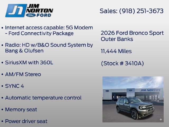 Used 2026 Ford Bronco Sport Outer Banks w/ Outer Banks Tech Package+ AWD/4WD image 21