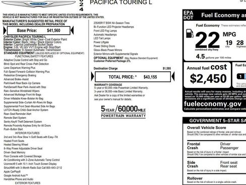 Used 2024 Chrysler Pacifica Touring-L FWD image 2