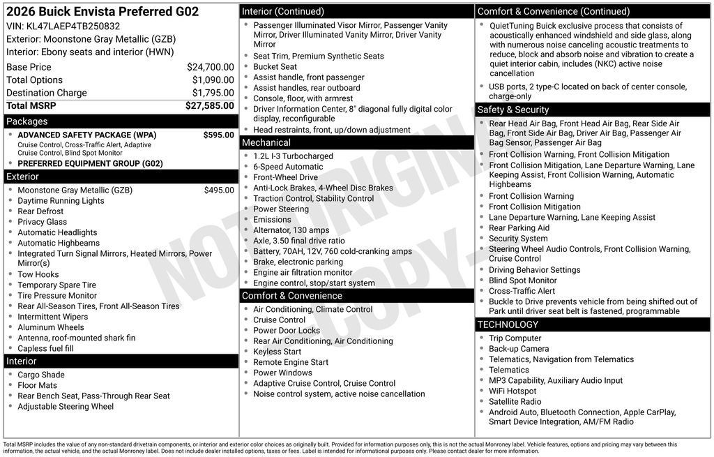 New 2026 Buick Envista Sport Touring w/ Advanced Safety Package FWD image 5