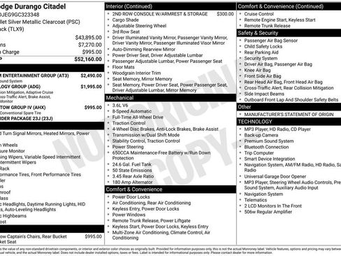 Used 2016 Dodge Durango Citadel w/ Premium Entertainment Group AWD/4WD image 42