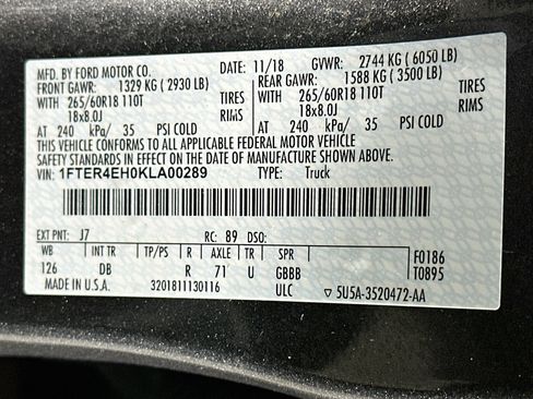 Used 2019 Ford Ranger Lariat w/ Equipment Group 501A Mid RWD image 12