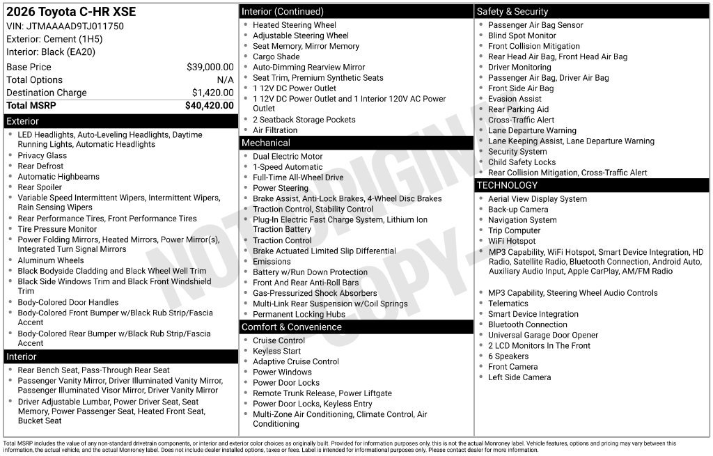 Certified 2026 Toyota C-HR AWD/4WD image 29