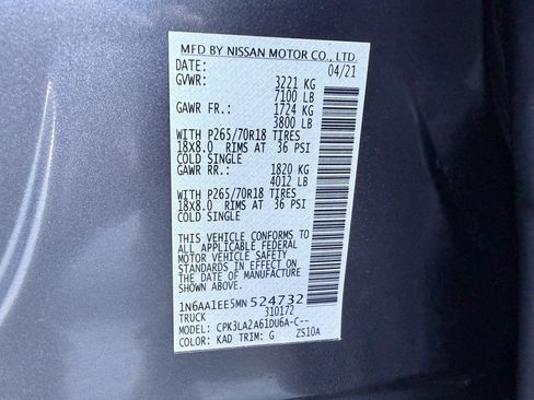 Used 2021 Nissan Titan S w/ S Utility Package image 38