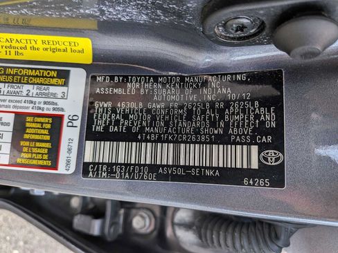 Used 2012 Toyota Camry LE FWD image 34