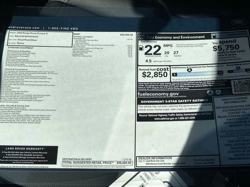 New 2026 Land Rover Range Rover Evoque S image 28