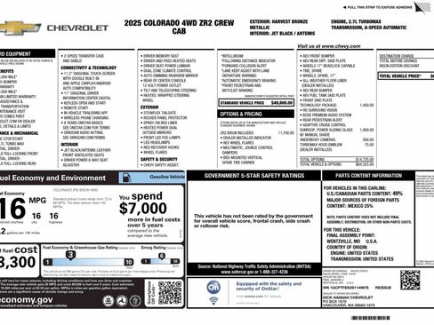 Used 2025 Chevrolet Colorado ZR2 w/ ZR2 Bison Edition image 2