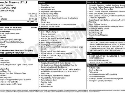 New 2025 Chevrolet Traverse LT w/ Driver Confidence Package image 14