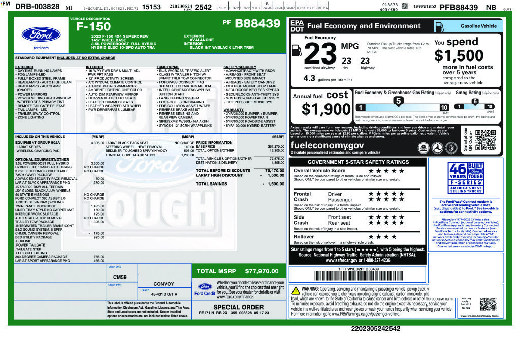 Used 2023 Ford F150 Lariat w/ Equipment Group 502A High AWD/4WD image 18