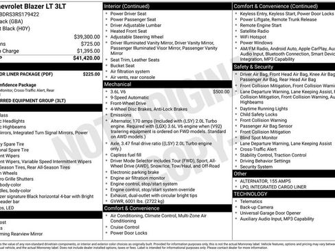 Used 2024 Chevrolet Blazer LT w/ LPO, Floor Liner Package FWD image 5