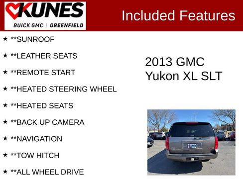 Used 2013 GMC Yukon XL SLT w/ SLT-2 Equipment Package image 2