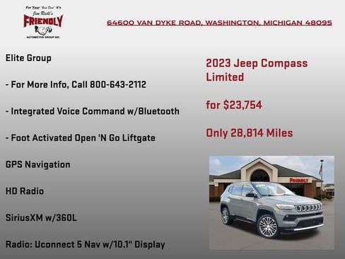 Used 2023 Jeep Compass Limited w/ Elite Group AWD/4WD image 25