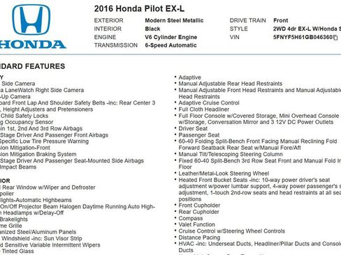 Used 2016 Honda Pilot EX-L image 17