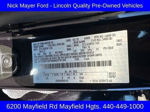 Certified 2022 Ford F150 XLT w/ Equipment Group 302A High image 34