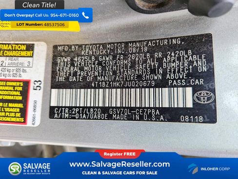 Used 2018 Toyota Camry XSE w/ Driver Assist Package image 16