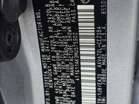Certified 2021 Toyota Camry SE FWD image 22