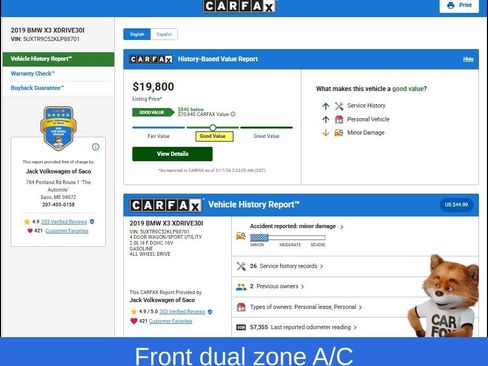 Used 2019 BMW X3 xDrive30i w/ Convenience Package image 11