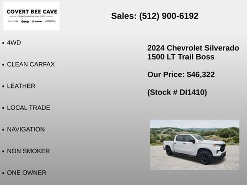 Used 2024 Chevrolet Silverado 1500 LT Trail Boss w/ Protection Package AWD/4WD image 6