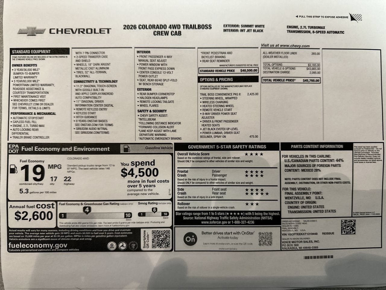New 2026 Chevrolet Colorado Trail Boss AWD/4WD image 66